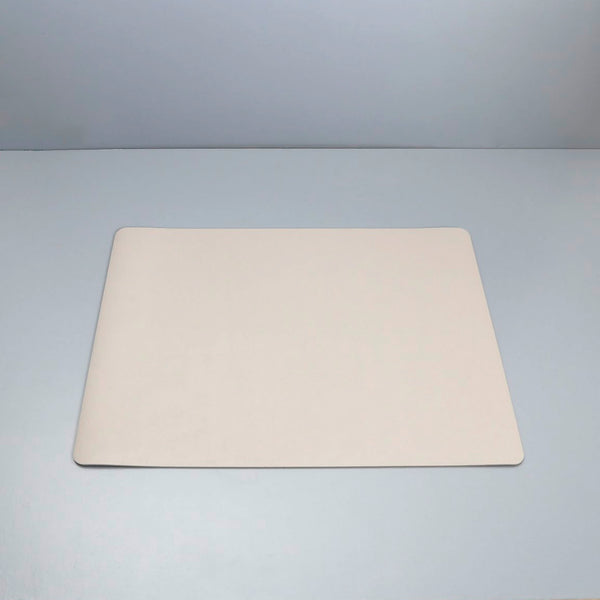 Faux Leather Rectangle Placemats / Gray Silk