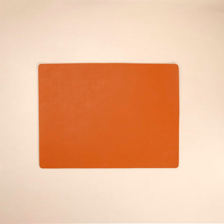 Faux Leather Rectangle Placemats / Orange
