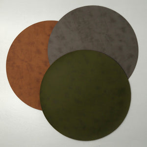Faux Leather Placemats / Round / Gray