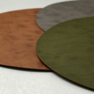Faux Leather Placemats / Round / Blonde Tobacco