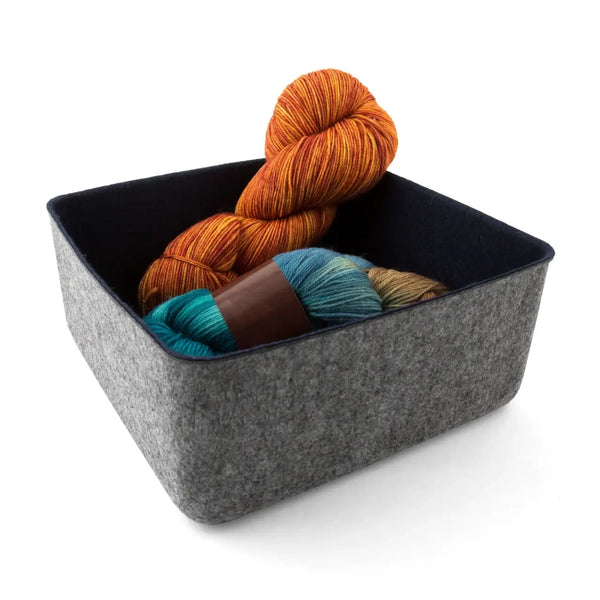 9" Square Felt Storage Bin / Charcoal