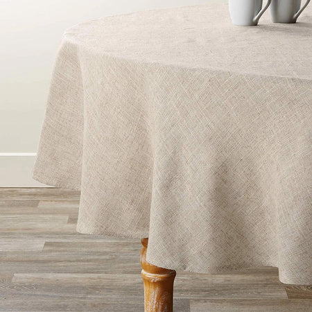 Natural Linen Poly Blend Tablecloth / Round