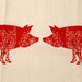 Hand Printed Tea Towel / Pig