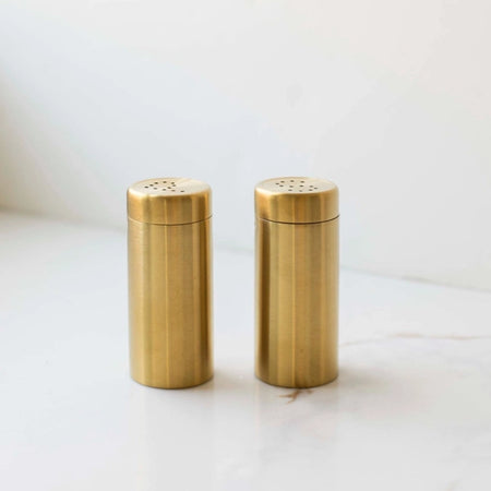 Brass Salt and Pepper Shakers Set