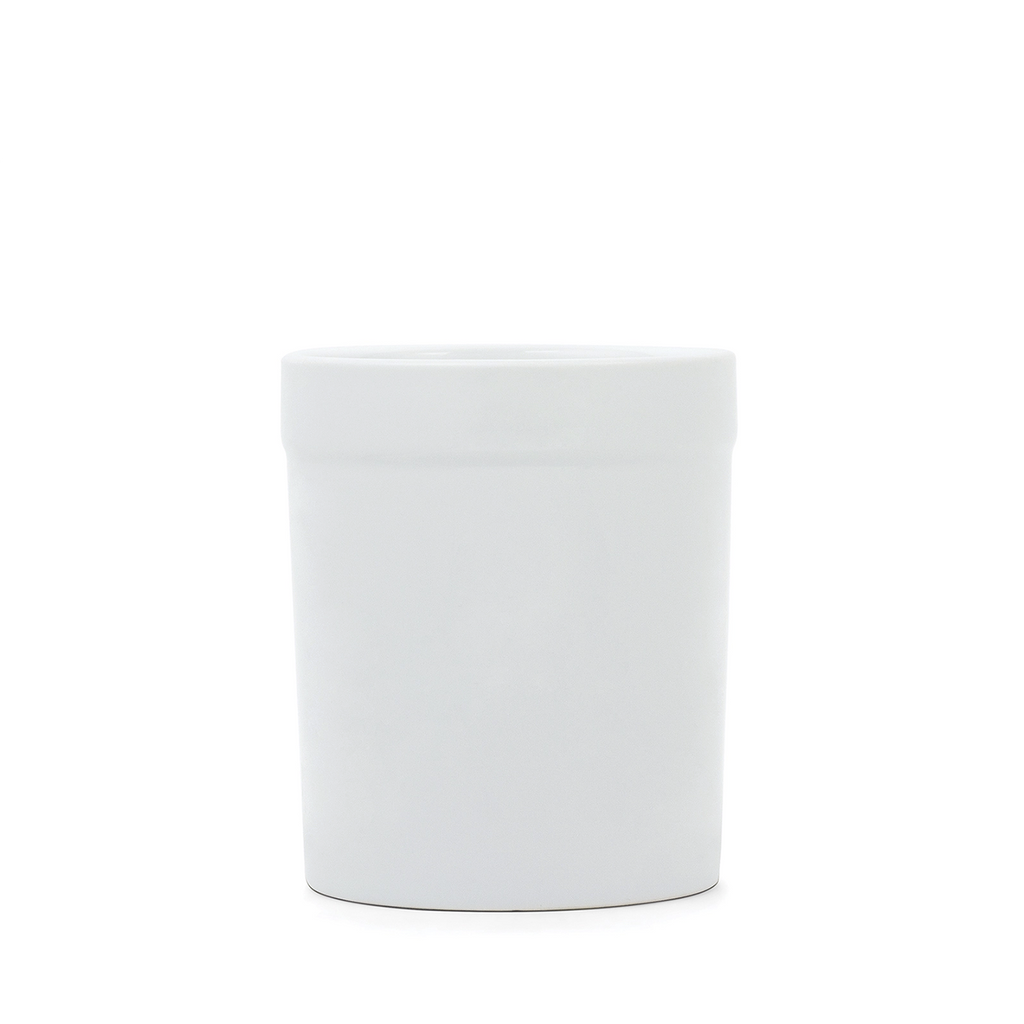 Stoneware Utensil Holder / White