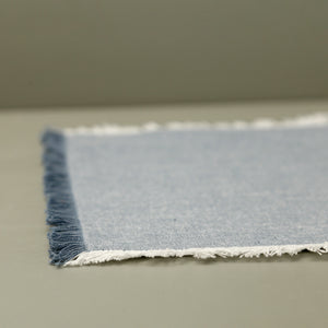 Frayed Chambray Placemats / Blue