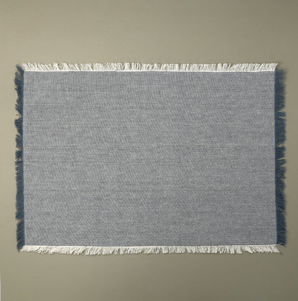 Frayed Chambray Placemats / Blue
