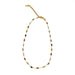 Gold Plated Rainbow Beaded Necklace / Warm Agate