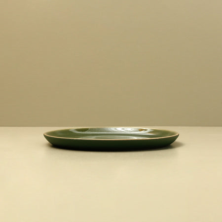 Epa Flat Dessert Plate / Green