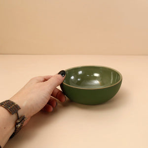 Dadasi Cereal Bowl / Matte & Shiny Green