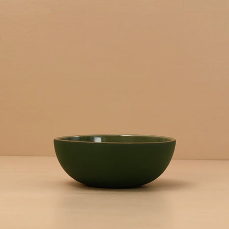 Dadasi Cereal Bowl / Matte & Shiny Green