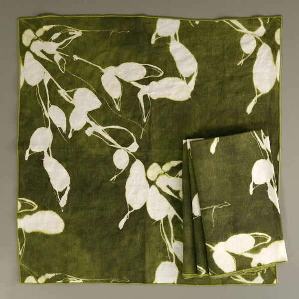 Porto Linen 4pc Napkin Set / Olive