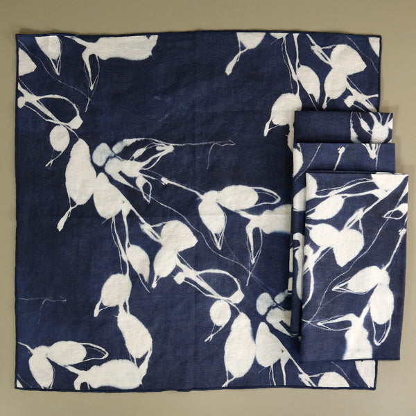 Porto Linen 4pc Napkin Set / Indigo
