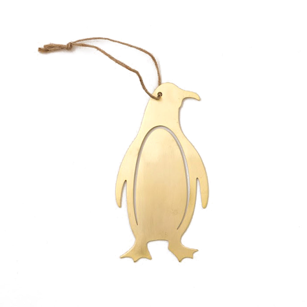Gold Stencil Ornament / Penguin