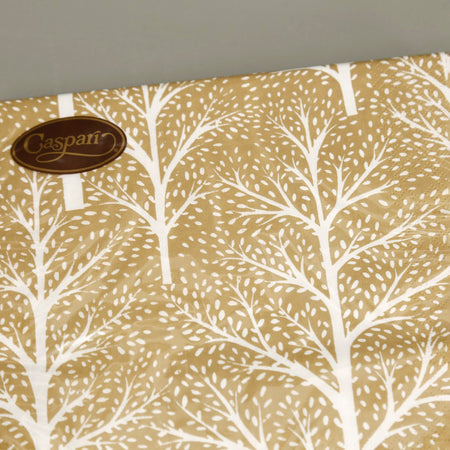 Caspari Paper Dinner Napkins / Gold Winter Trees