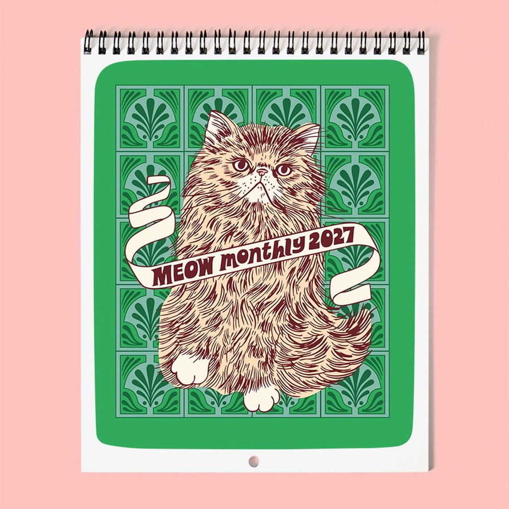 2027 Meow Monthly Calendar