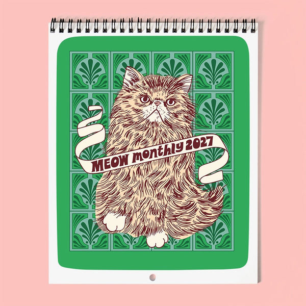 2027 Meow Monthly Calendar