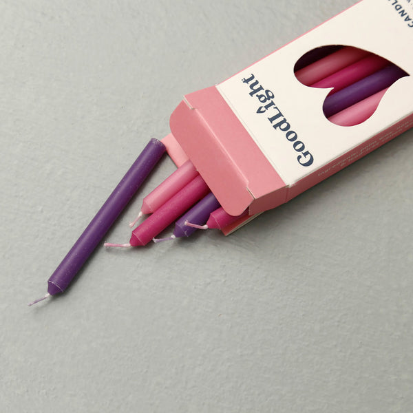 Goodlight Birthday Candles 12 Pack / Pinks & Purples