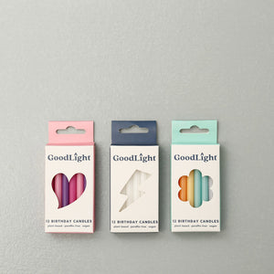 Goodlight Birthday Candles 12 Pack / Pinks & Purples