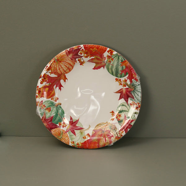 Caspari Paper Salad & Dessert Plates / Gourds & Leaves