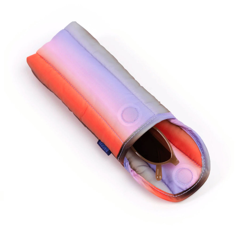 Baggu Puffy Glasses Sleeve / Gradient Stripe Poppy & Lilac