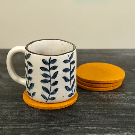 Graf Lantz Round Coaster 4pc / Turmeric