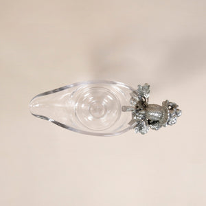 Glass and Pewter Harvest Turkey Gravy Boat