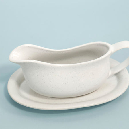 White Gravy Boat w/ Saucer