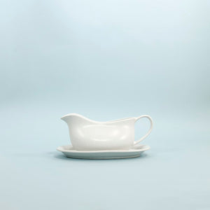 White Gravy Boat w/ Saucer