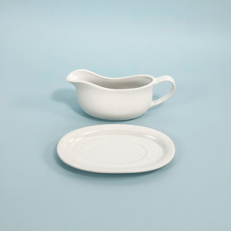 White Gravy Boat w/ Saucer