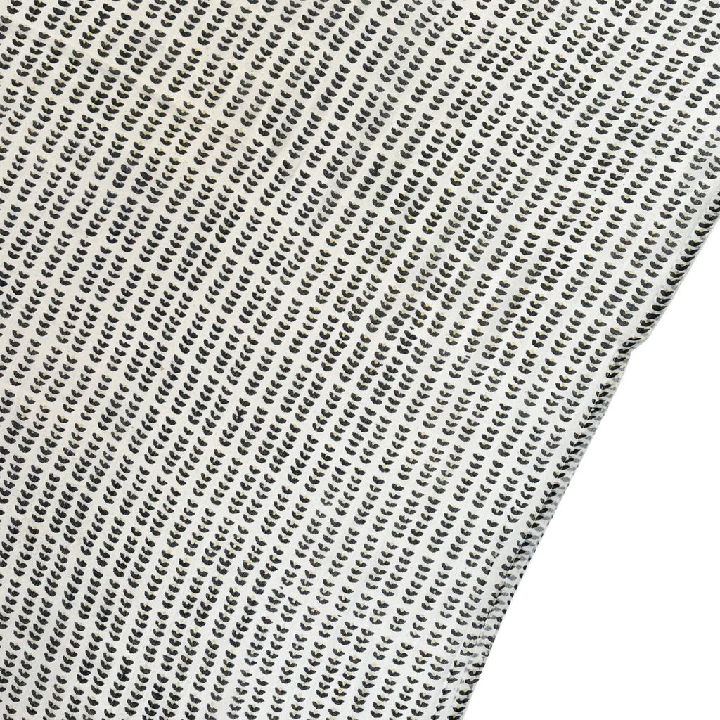 Block Print Cotton Scarf / Sun Spot Black