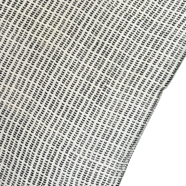 Block Print Cotton Scarf / Sun Spot Black