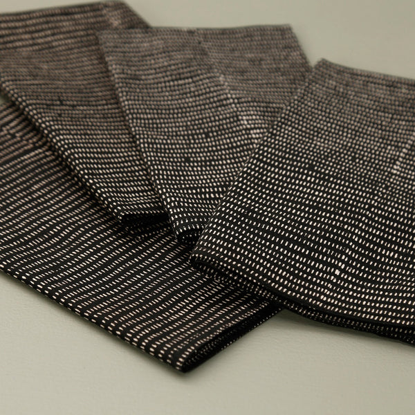 Block Print 4pc Napkin Set / Alice Stripes Midnight