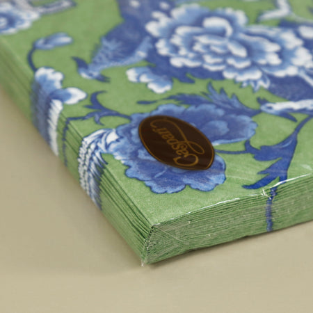 Caspari Paper Dinner Napkins / Green and Blue