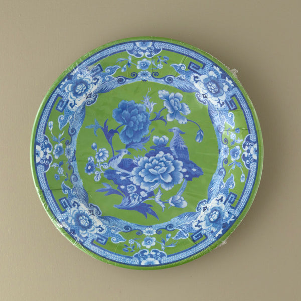 Caspari Paper Dinner Plates / Green & Blue