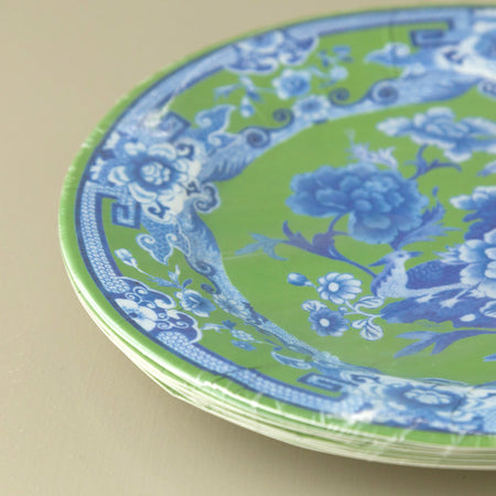 Caspari Paper Dinner Plates / Green & Blue