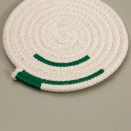 Cotton Rope 4pc Coaster Set / Minimalist Green