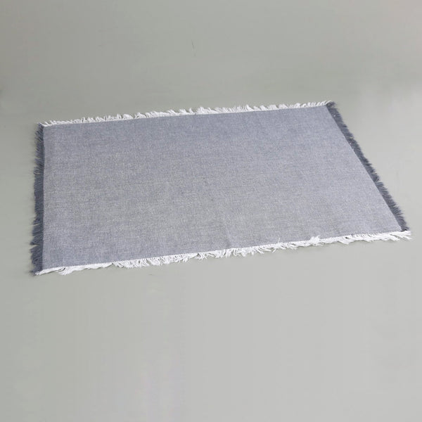 Frayed Chambray Placemats / Grey