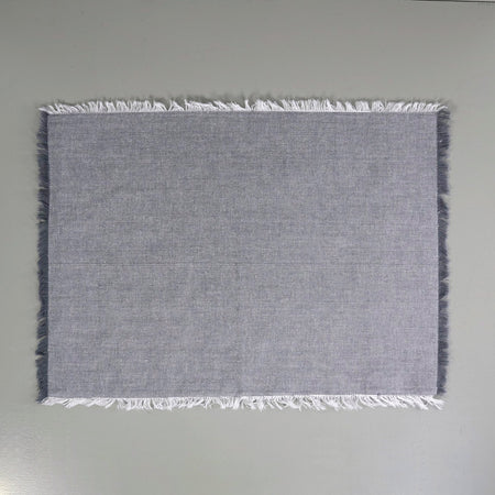 Frayed Chambray Placemats / Grey