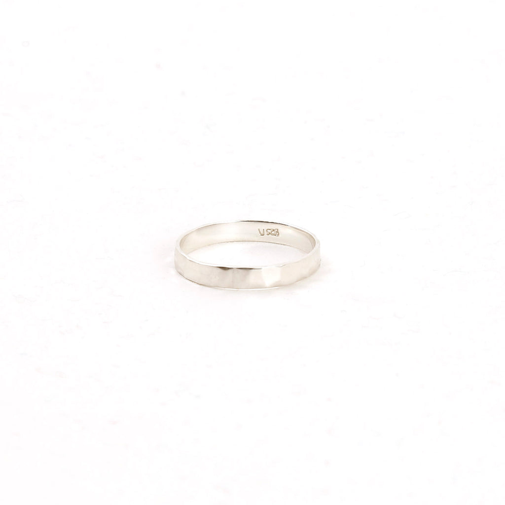 Wide Hammered Sterling Ring