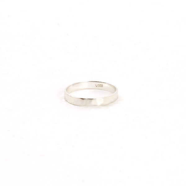 Wide Hammered Sterling Ring