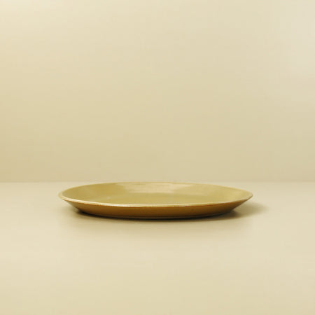 W/R/F Handmade Flat Salad Plate / Mustard