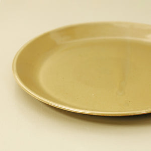 W/R/F Handmade Flat Salad Plate / Mustard