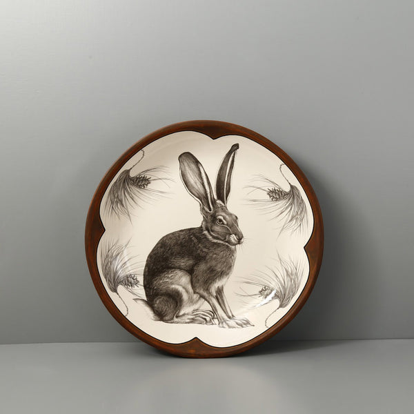Laura Zindel Small Round Platter / Sitting Hare