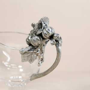 Glass and Pewter Harvest Turkey Gravy Boat