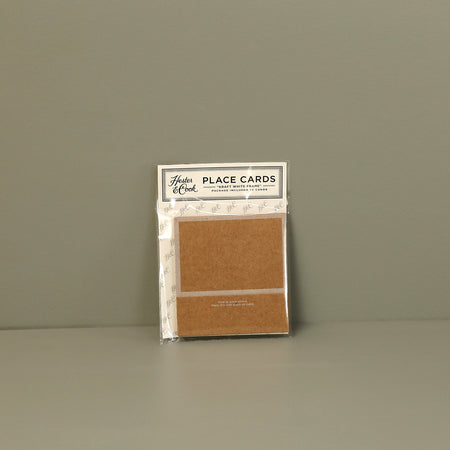 Hester & Cook Paper Place Cards / Kraft White Frame