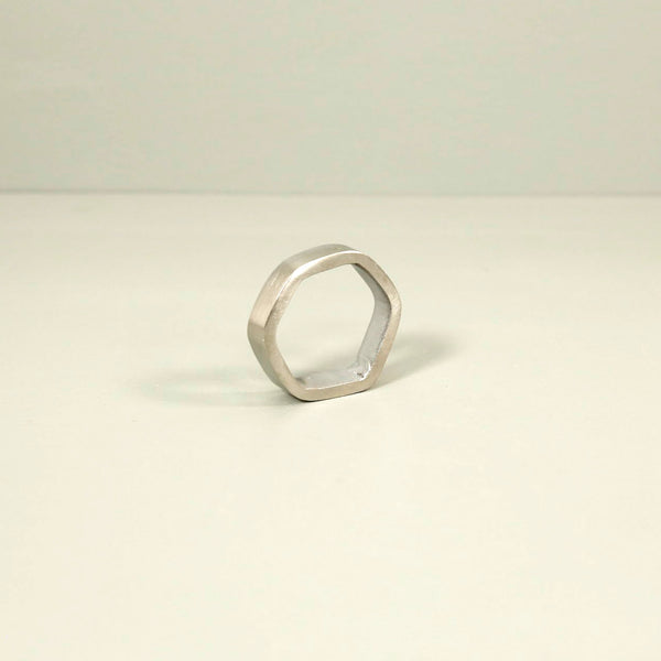 Silver Hexagon Napkin Ring / Single