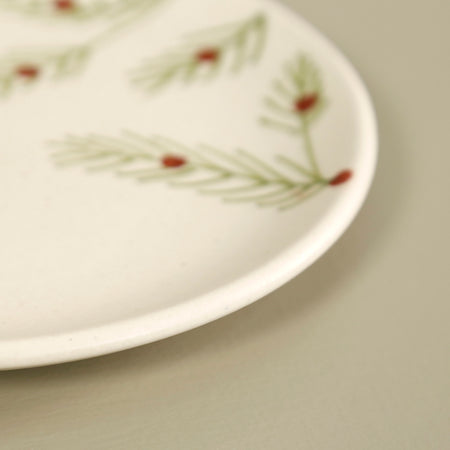 Holly Holiday Appetizer Plate