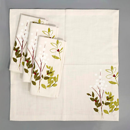 Holiday Botanical Napkins / Set of 4