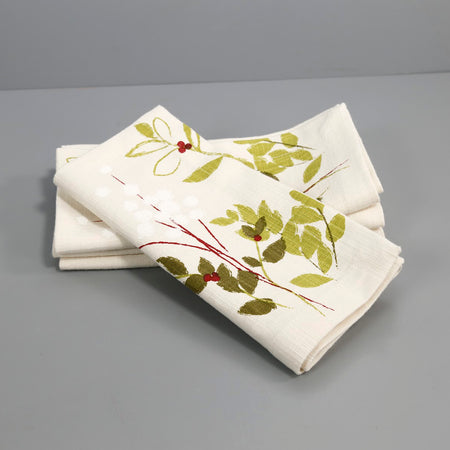 Holiday Botanical Napkins / Set of 4